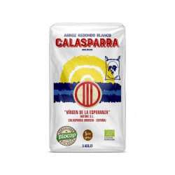 Rice in White Plastic Container Calasparra 1 kg