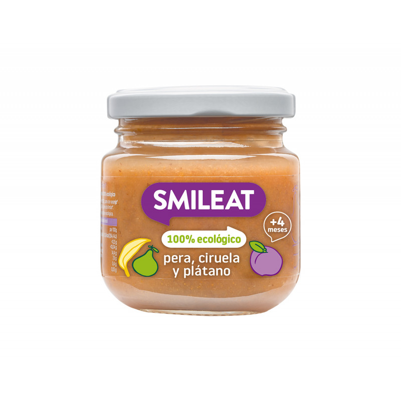 Smileat Jar Pera Ameixa e Banana 130 gramas