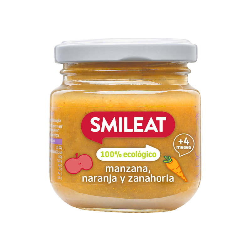 Smileat Pot de pommes, oranges et carottes bio 130 grammes