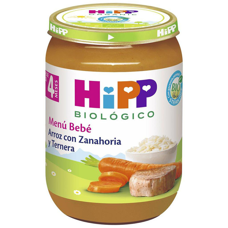 Jar of Rice, Carrot and Beef HIPP 190 gr