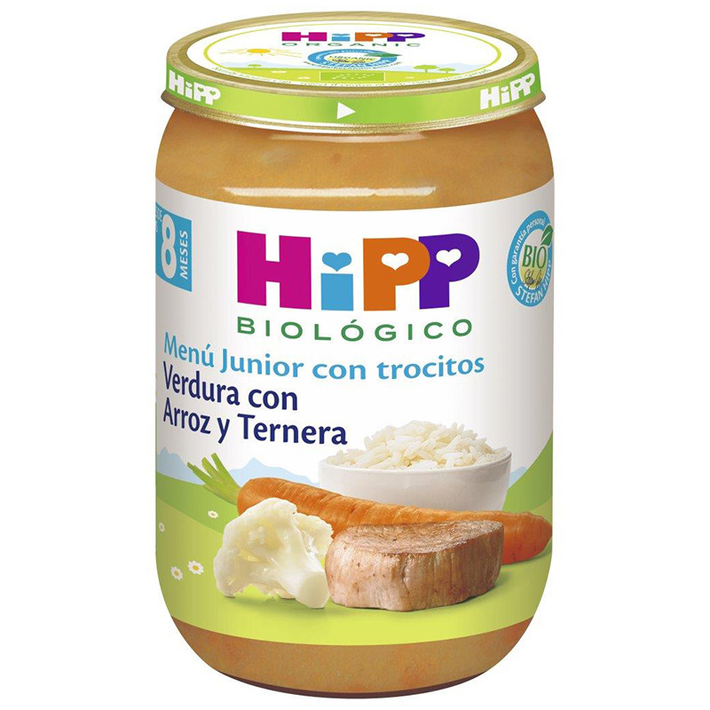 Glas Gemüse mit Reis und Rindfleisch HIPP 220gr