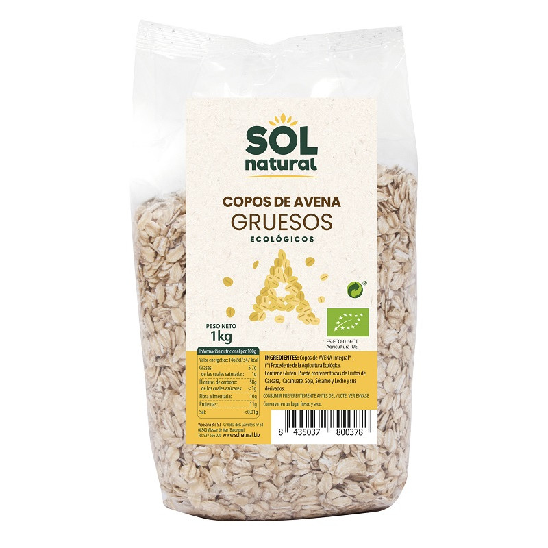 Sol Natural Coarse Oat Flakes 1Kg