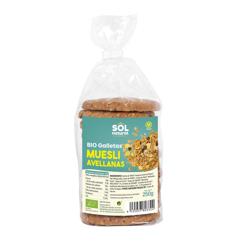 Sol Natural Biscuits Muesli et Noisettes Bio 250G