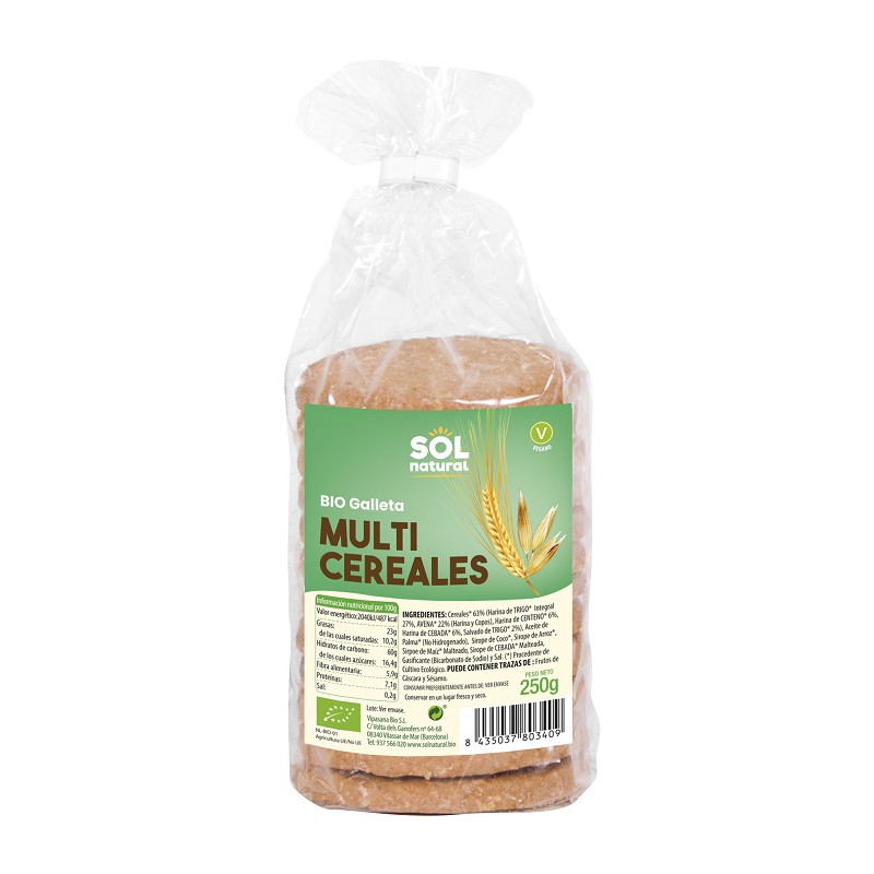 Sol Natural Bio 250G Multigrãos Cookies
