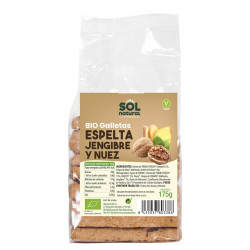Sol Natural Biscuits d’Épeautre Bio au Gingembre et aux Noix 175G