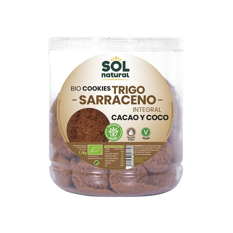 Sol Natural Biscuits en vrac T. Sarrasin Noix de coco et cacao 1,3 kg