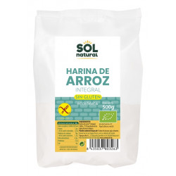 Sol Natural farinha de arroz integral sem glúten 500 gr