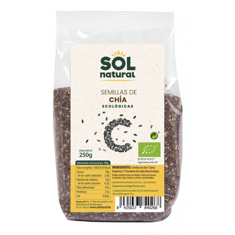 Sol Natural Sementes de Chia Biológica 250g