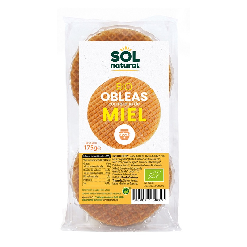Sol Natural Obleas Con Miel 175g
