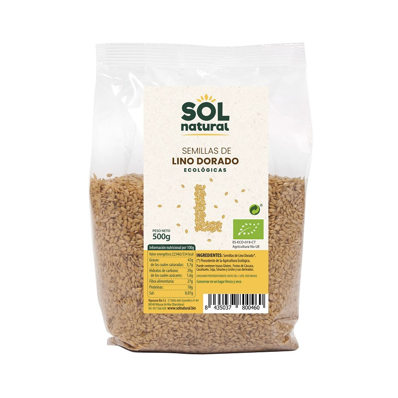 Sol Natural Sementes de Linho Dourado Inteiro 500g