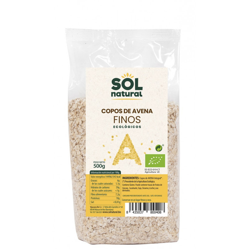 Sol Natural Fine Oat Flakes 500g