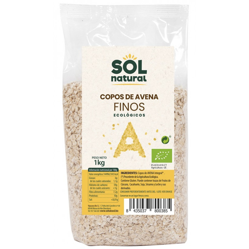 Sol Natural Fine Oat Flakes 1Kg