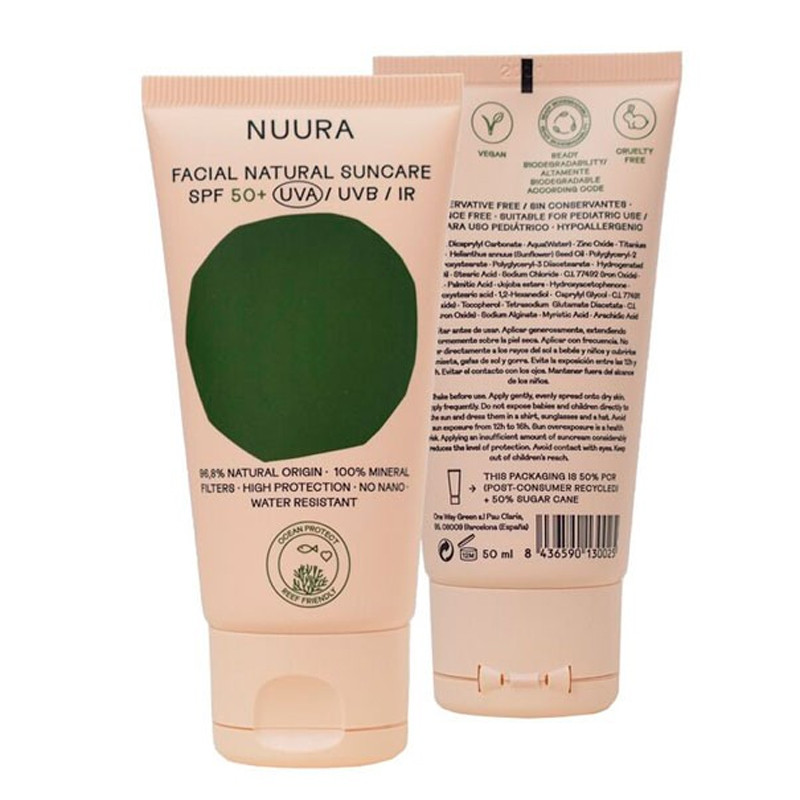 Natural Facial Sun Cream SPF 50 Nuura 50ml
