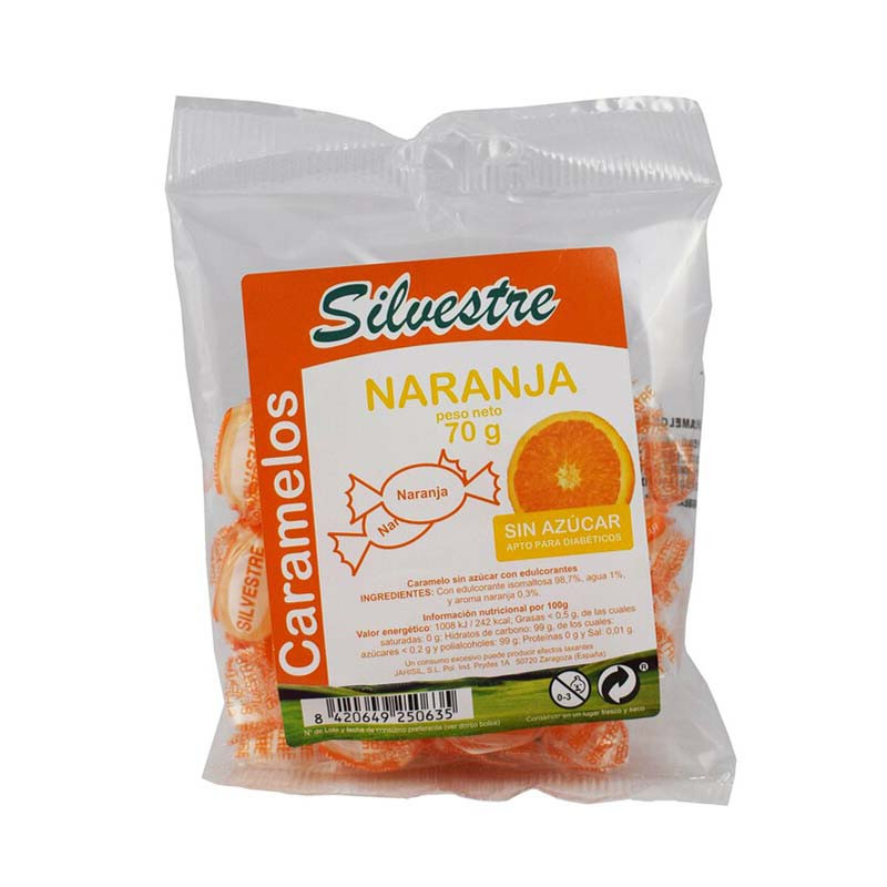 Silvestre Bonbons sans sucre à l’orange 70gr