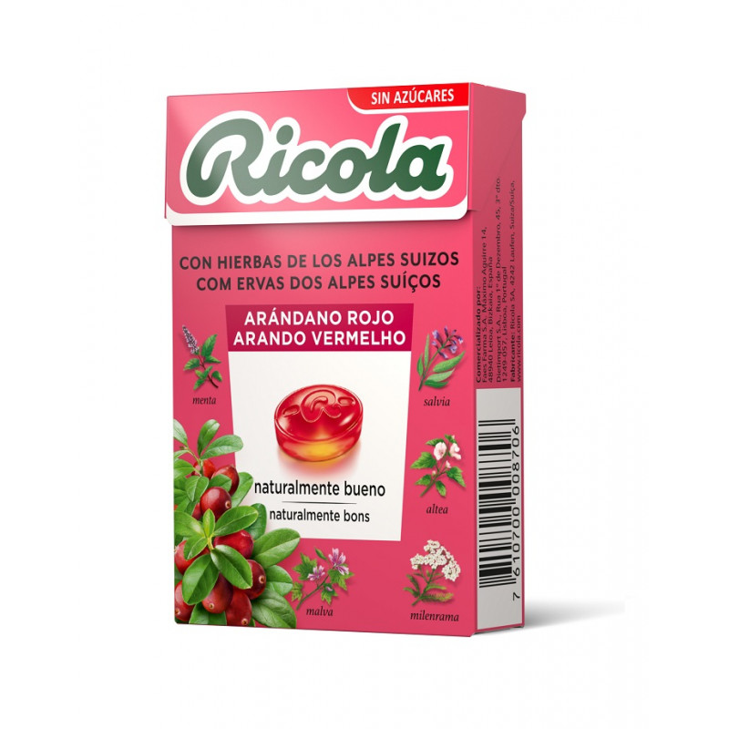 Ricola Bonbons aux canneberges sans sucre 50gr