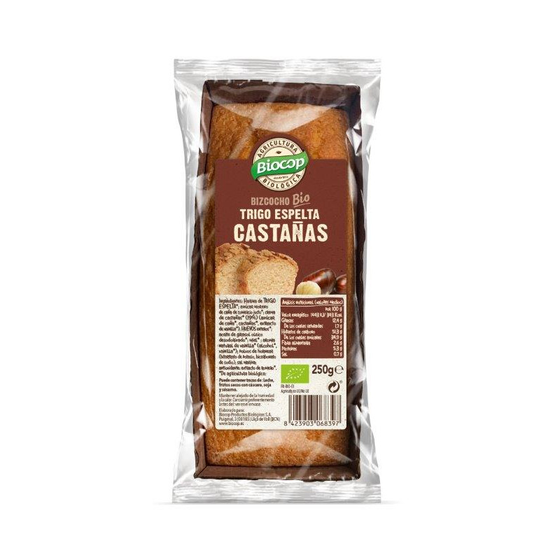 Biocop Pão-de-ló de Trigo Espelta de Castanha 250 gr