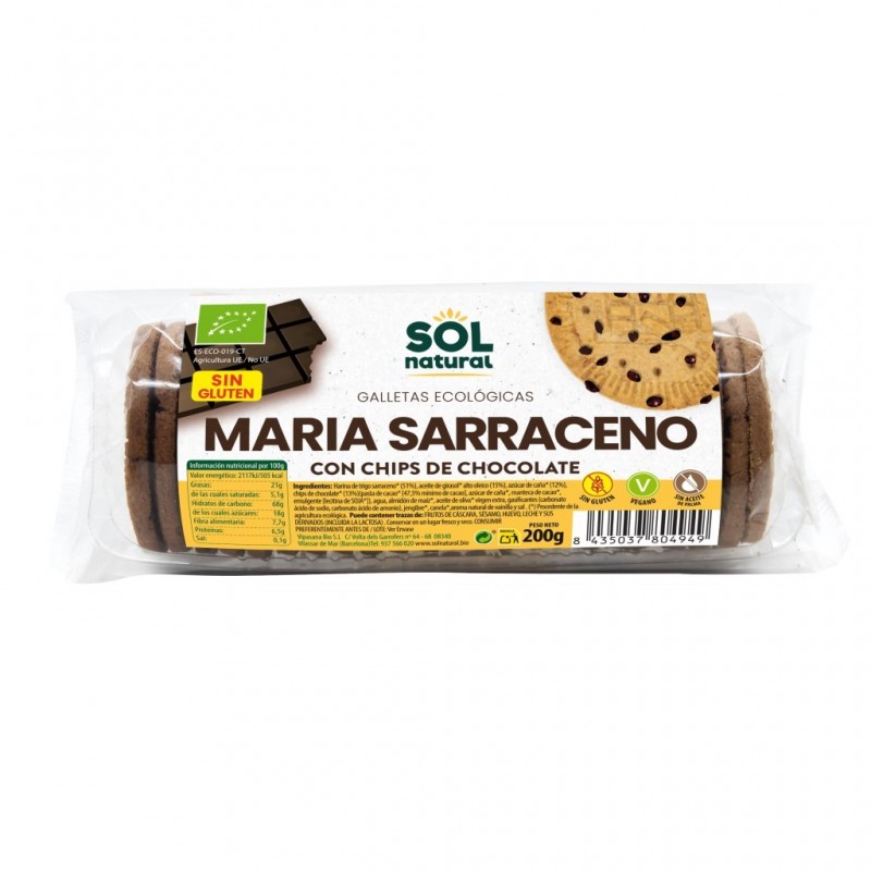 Sol Natural Maria Chips de chocolat au sarrasin 200 gr