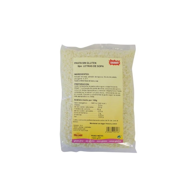 Sanaví Harisín Glutenfreie Suppe Buchstaben 500 gr