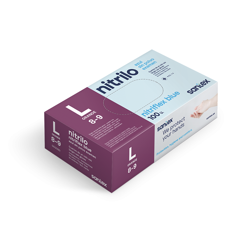 Luvas de NitriloSantex S/Powder Blue Tamanho L
