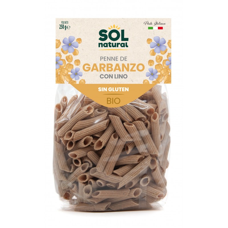Pasta Penne Garbanzo Lino Sol Natural 250 gr