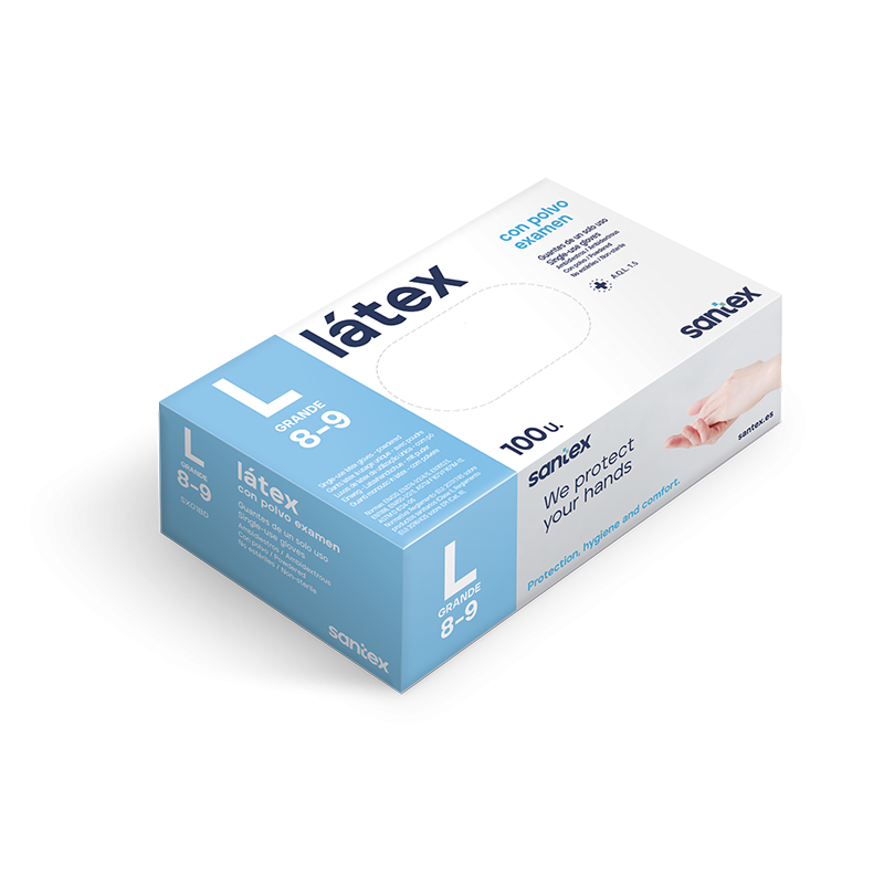 Luvas de Látex com Pó Natural Tamanho L Santex