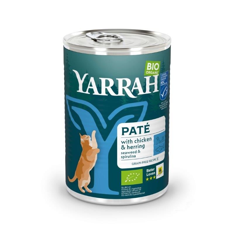 Yarrah Pâté de Poisson aux Algues Bio pour Chats 400g