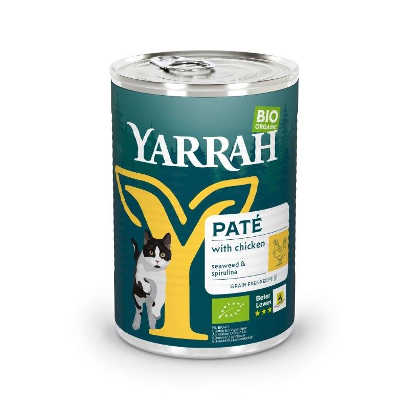Yarrah Paté Pollo y Algas Bio para Gatos 400g