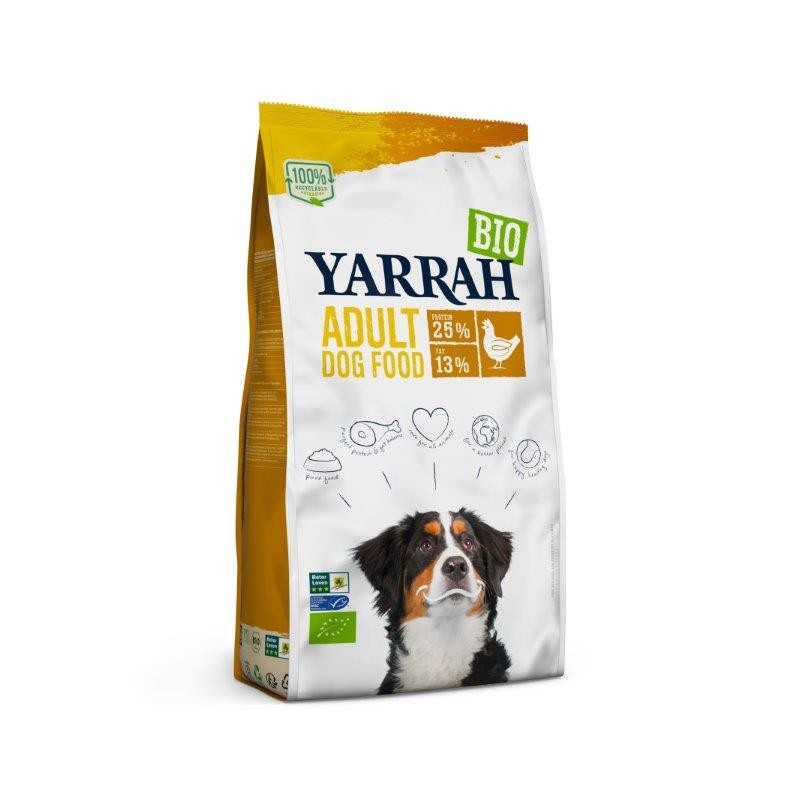 Yarrah Bio-Hühnerfutter für ausgewachsene Hunde 15kg