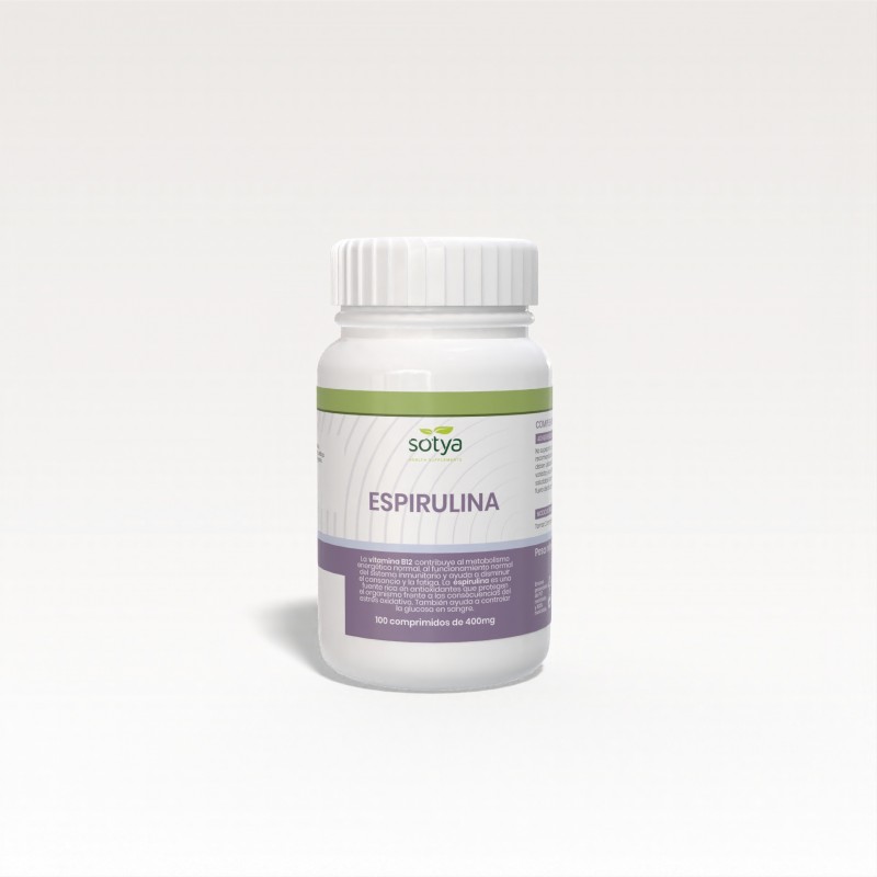 Espirulina + Vitamina B12 Sotya 400 mg 100 Comprimidos