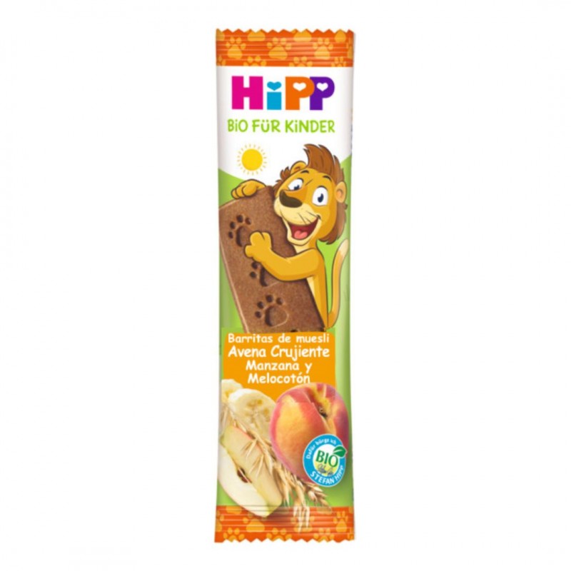 HiPP Barritas de Muesli con Avena, Manzana y Melocotón 24x20g