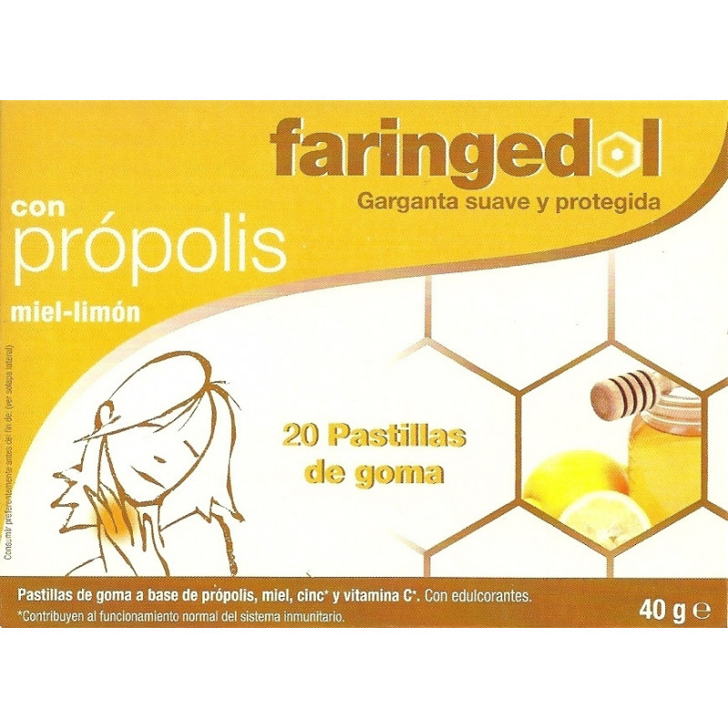 Faringedol Própolis Mel-Limão 20 pcs