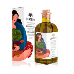 Un Olivo garrafa de cristal de azeite extra virgem 500ml com tampa de derramamento