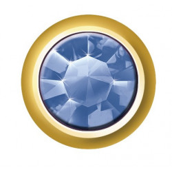 Estelle Pendiente Botón Dorado Piedra Azul Zafiro Sii-Crg 109 12 uds