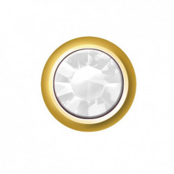Estelle Pendiente Botón Dorado Mini Piedra Blanca Sii-Cmg104 12 uds
