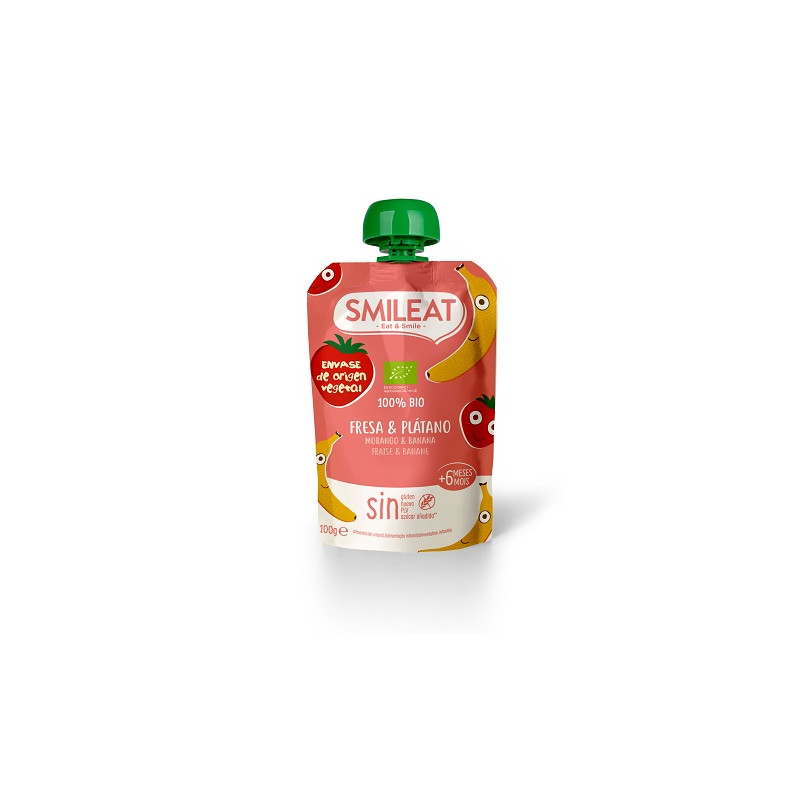 Smileat Organic Strawberry and Banana Pouch 100gr